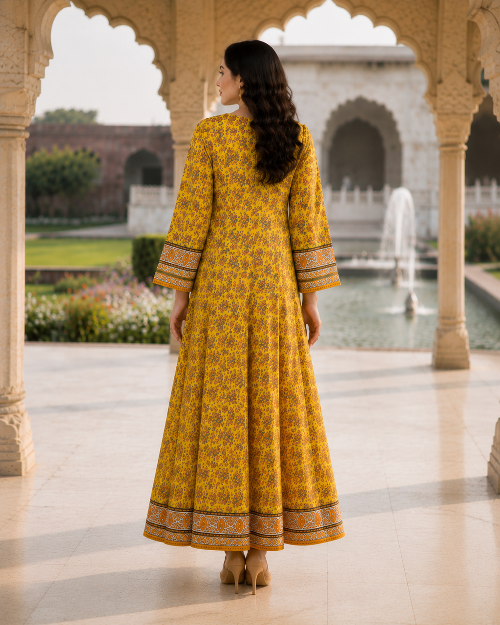 Mustard Floral Maxi 3 PC