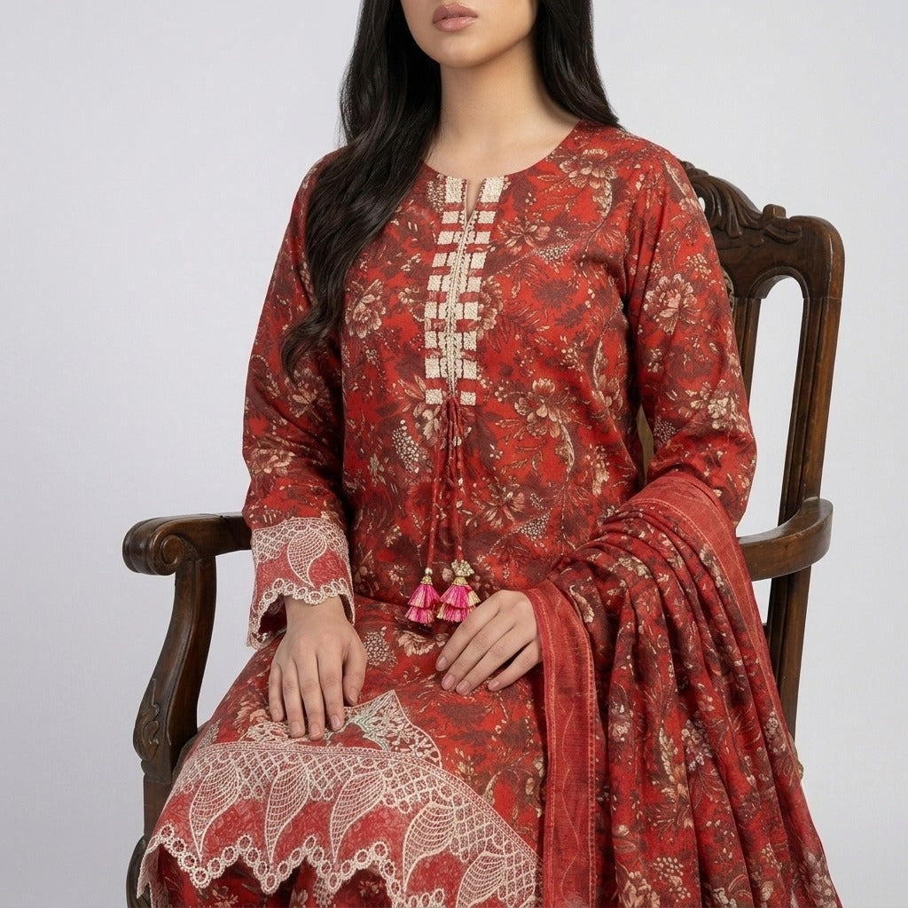 3 Piece Lawn Suit for Women