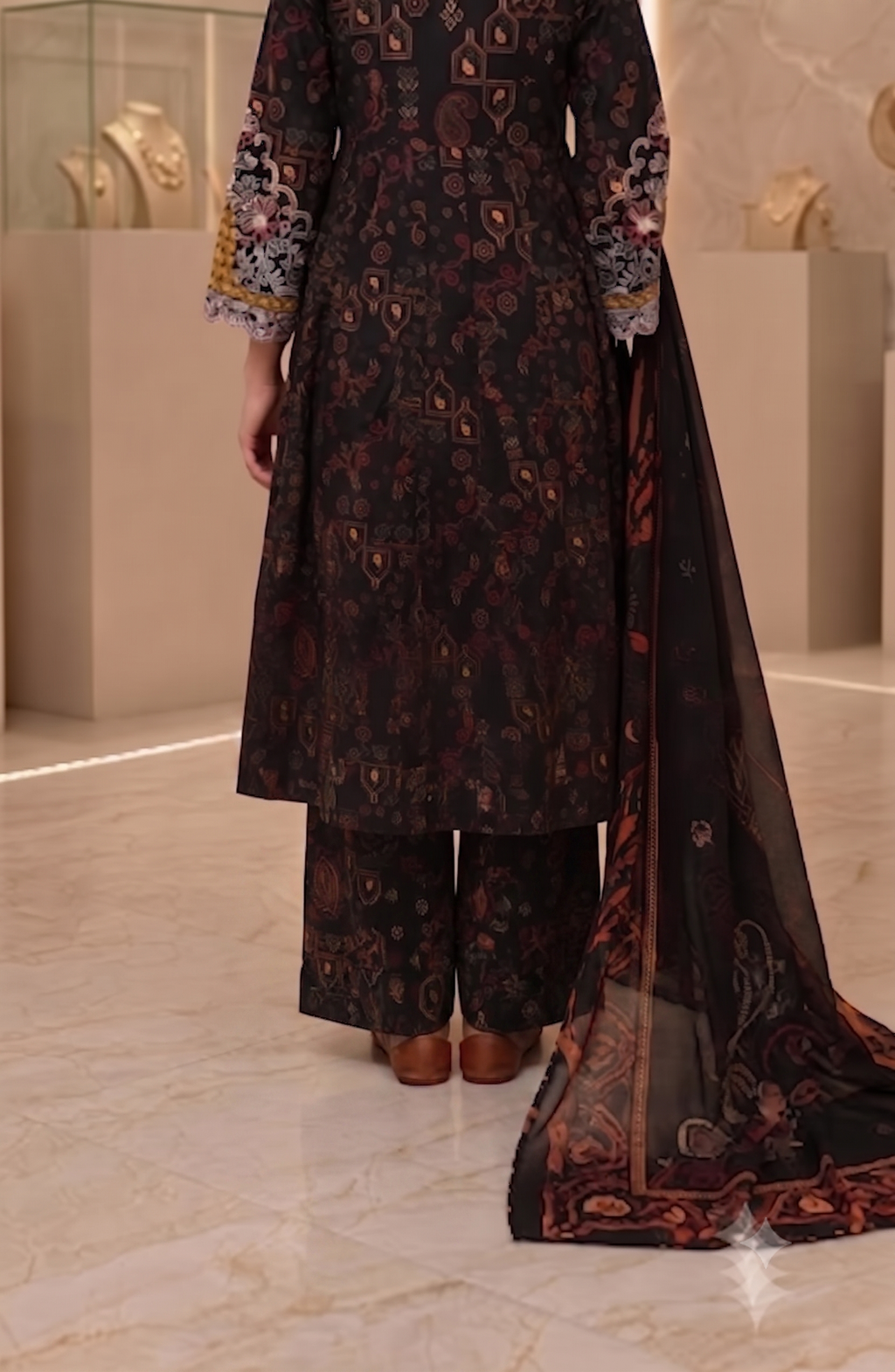 Multi-Color Embroidered 3-Piece