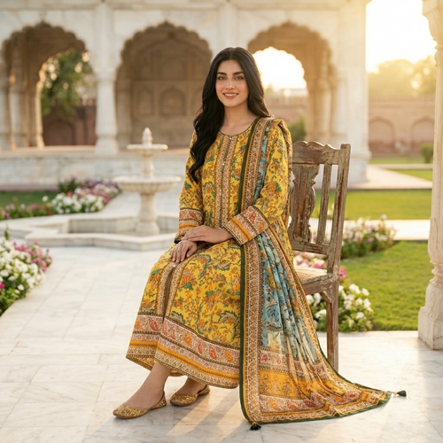 3-Piece Lawn Frock Suit
