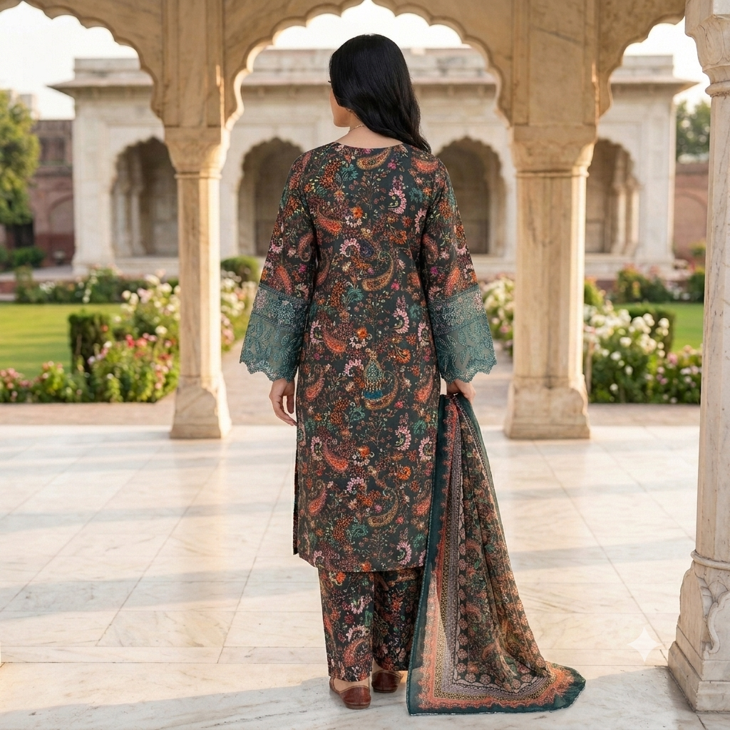 Embroidered 3 Piece Lawn Suit