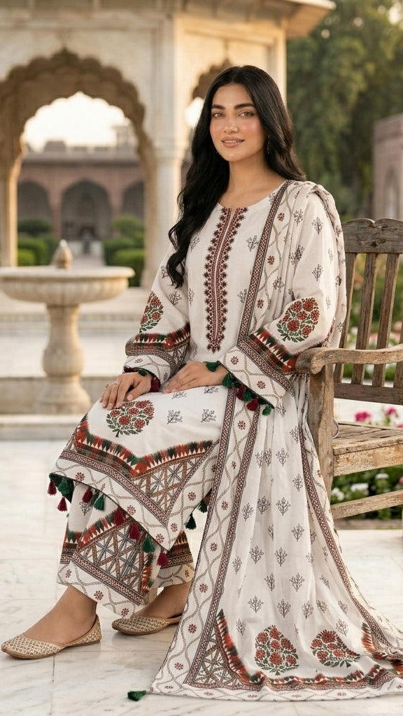 Embroidered 3-Piece Suit