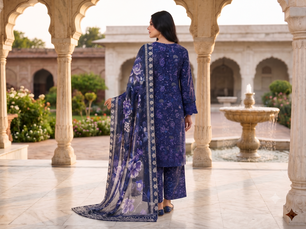 Embroidered 3 Piece Lawn Suit