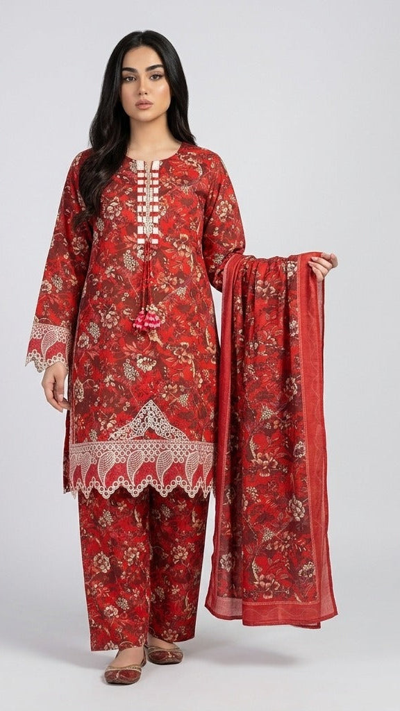 3 Piece Lawn Suit for Women