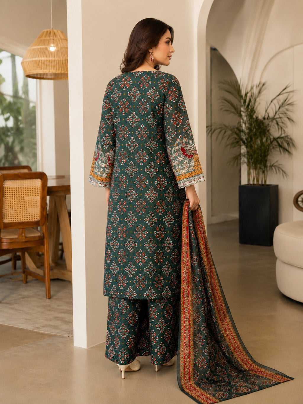 3 Piece Embroidered Lawn Suit