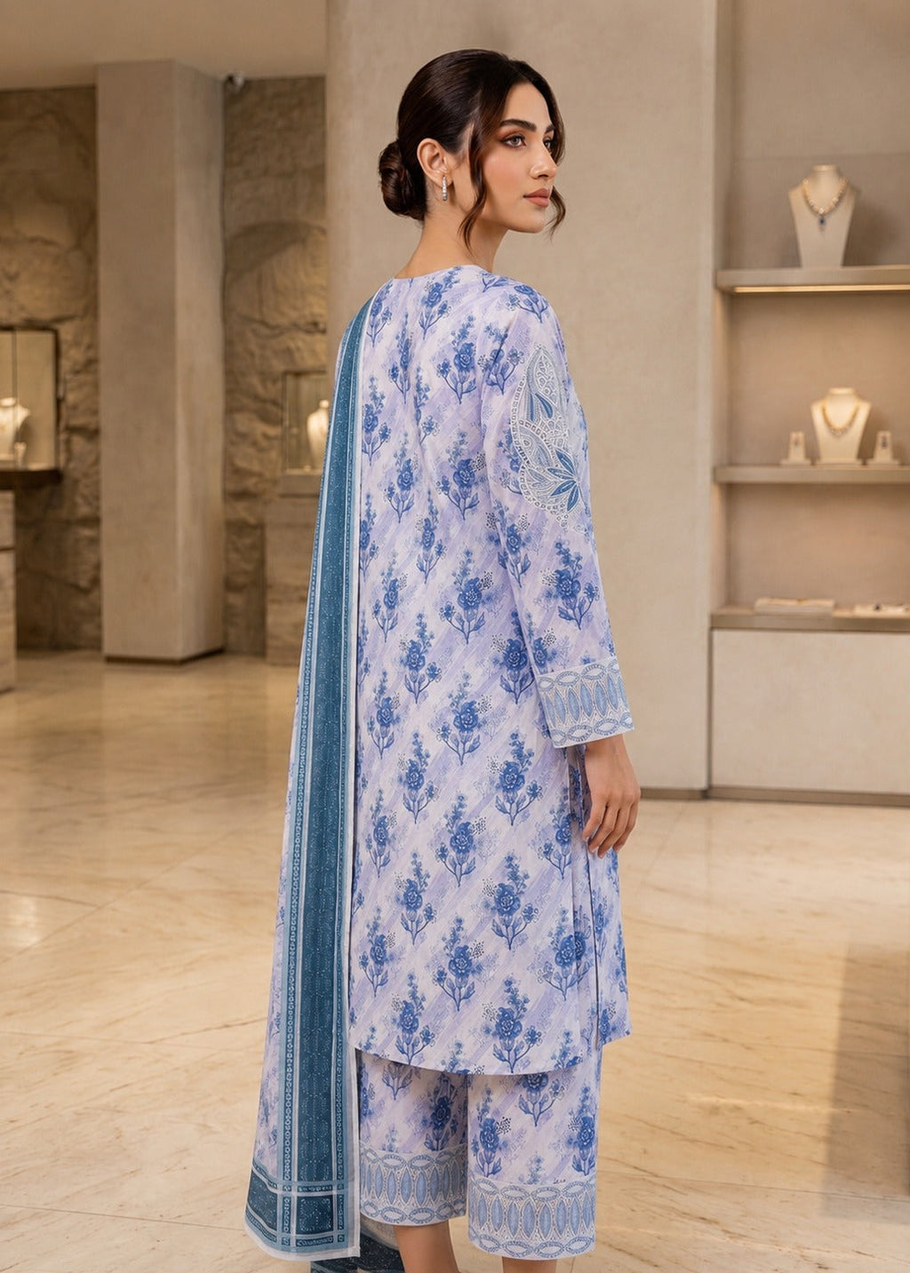 Floral 3-Piece Lawn Suit