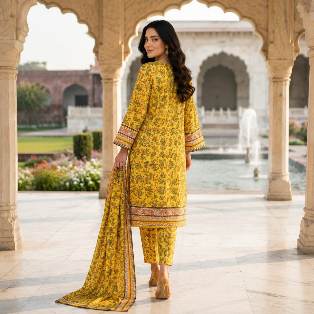 3-Piece Lawn Frock Suit