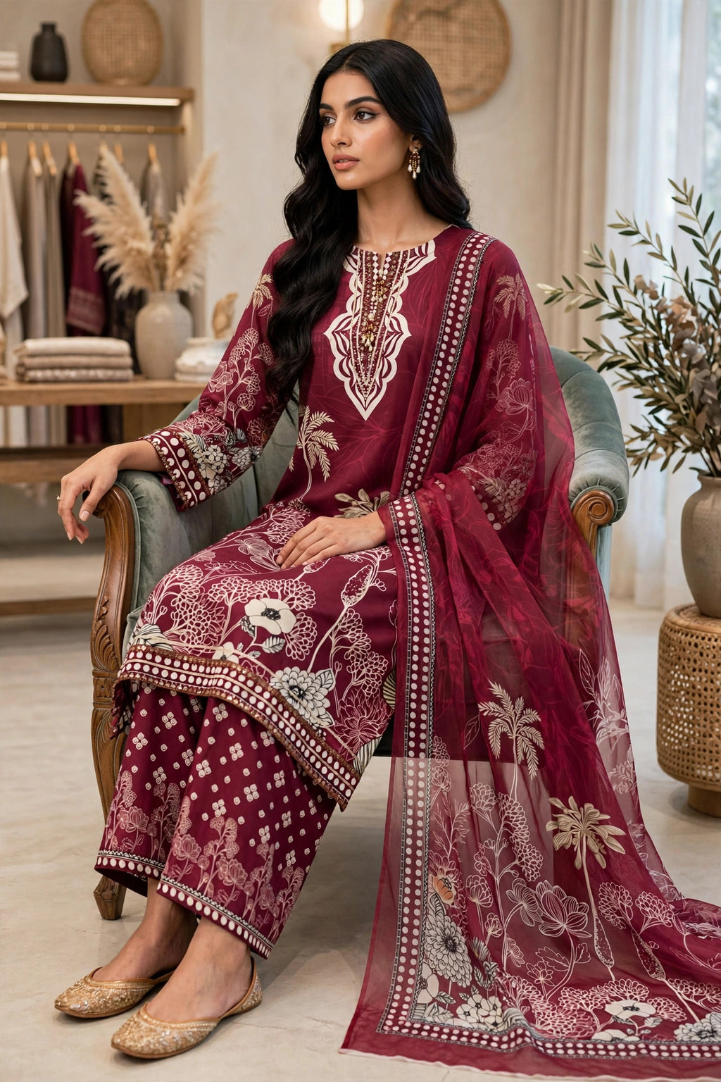 Printed 3 Piece Winter Suit