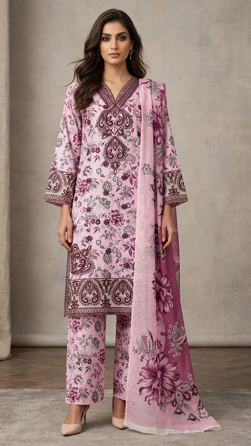 Mauve Pink 3 Piece Winter Suit