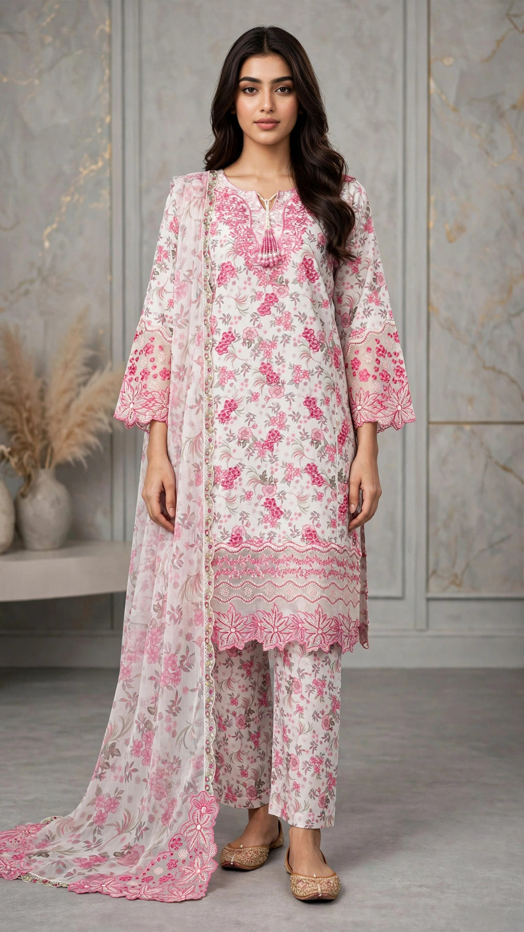 Embroidered 3 Piece Suit
