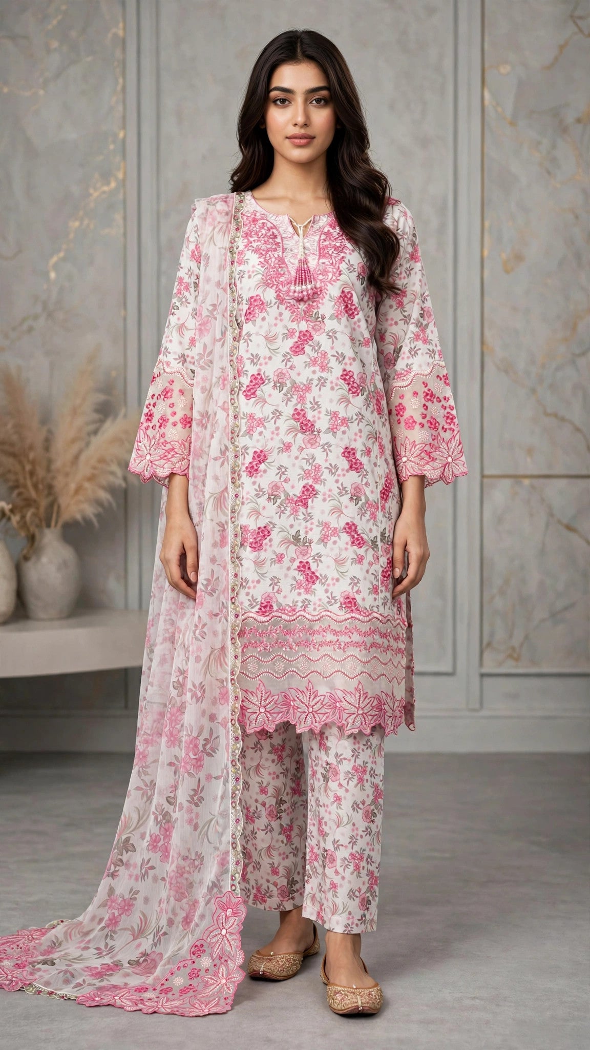 Embroidered 3 Piece Suit