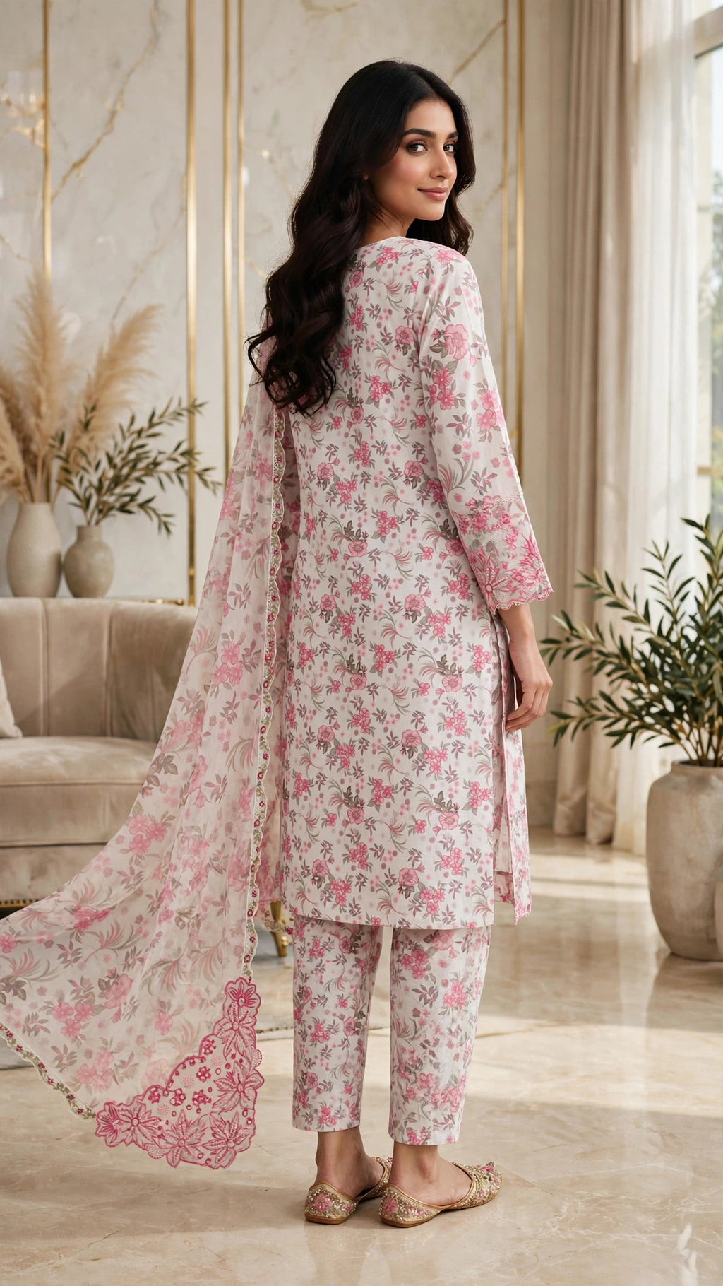 Embroidered 3 Piece Suit