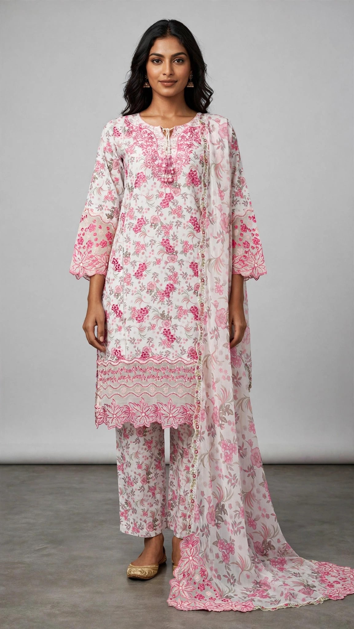 Embroidered 3 Piece Suit