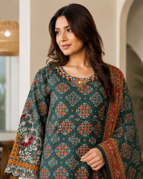 3 Piece Embroidered Lawn Suit