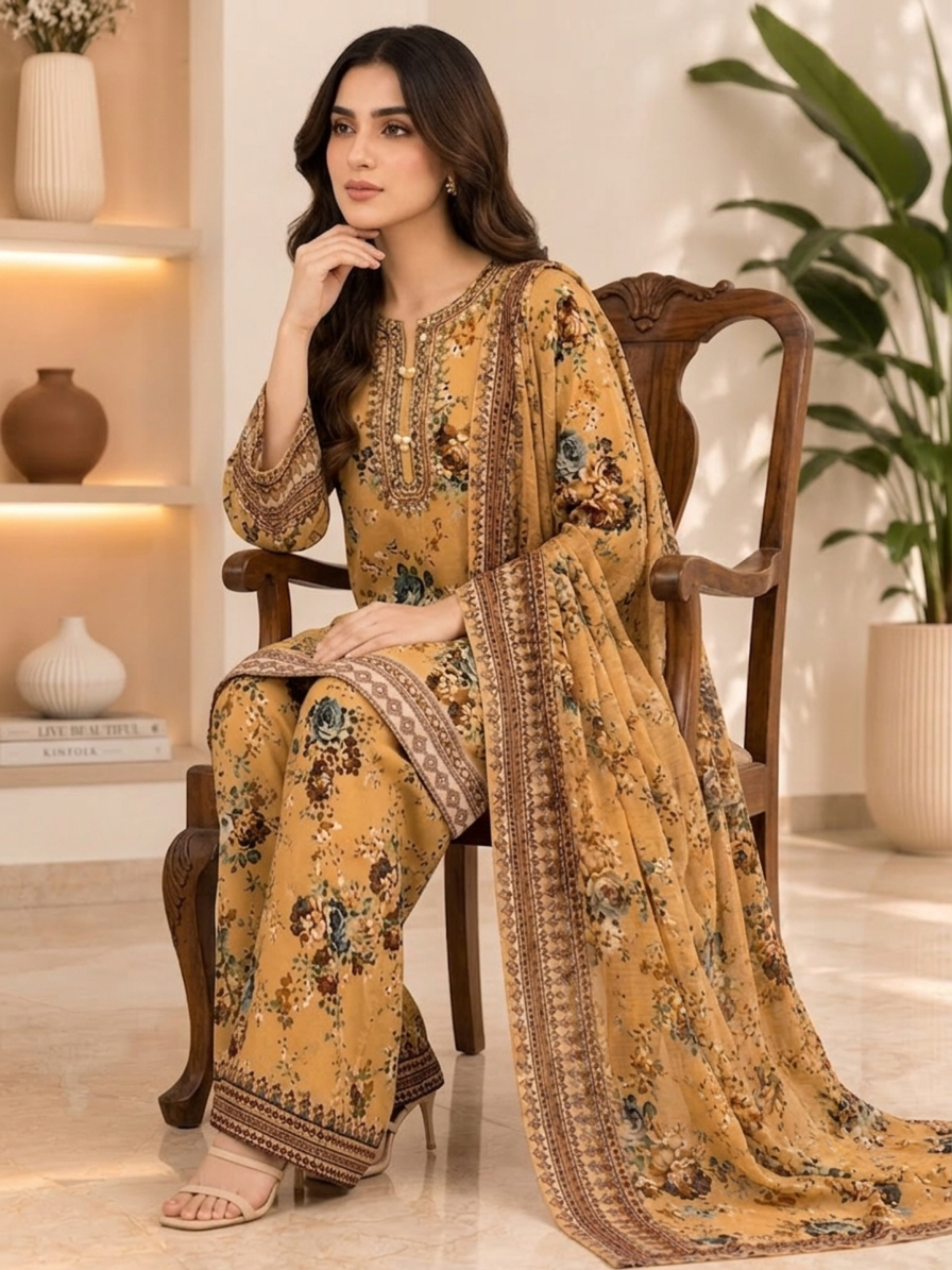 Embroidered 3 Piece Lawn Suit